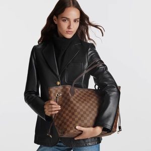 Louis Vuitton DAMIER EBENE MM NEVERFULL TOTE SHOULDER BAG